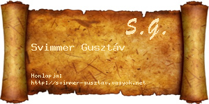 Svimmer Gusztáv névjegykártya